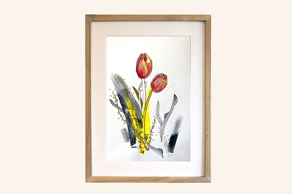 Miniatura: Tulipanes - II (28 x 43 cms)