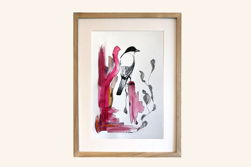 Miniatura: Pájaro de perfil - I (28 x 43 cms)