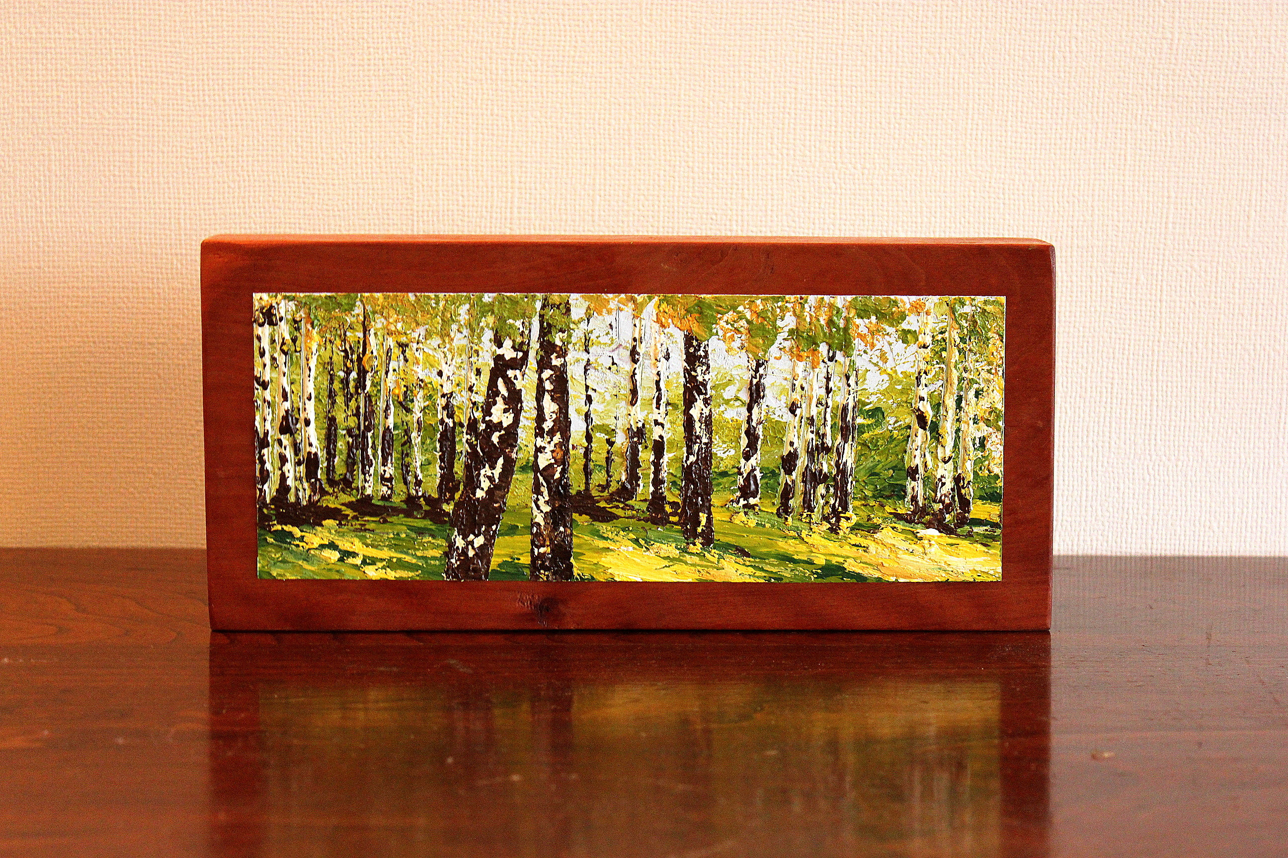 Oleo sobre Rauli (30 x 14 x 4 cms)