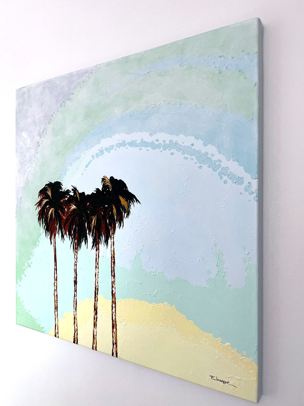 Miniatura: Palms on a misty day (71 x 71 cms)