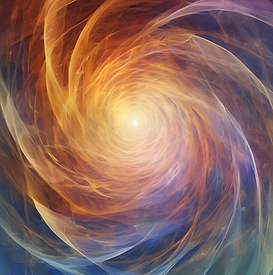 Abstract swirling light, fiery hues, cosmic energy