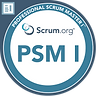 Professional Scrum Masterâ„¢ I (PSM I) certification badge by Scrum.org