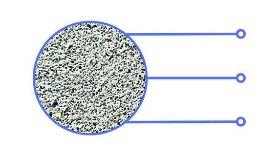 Pores of aerated concrete