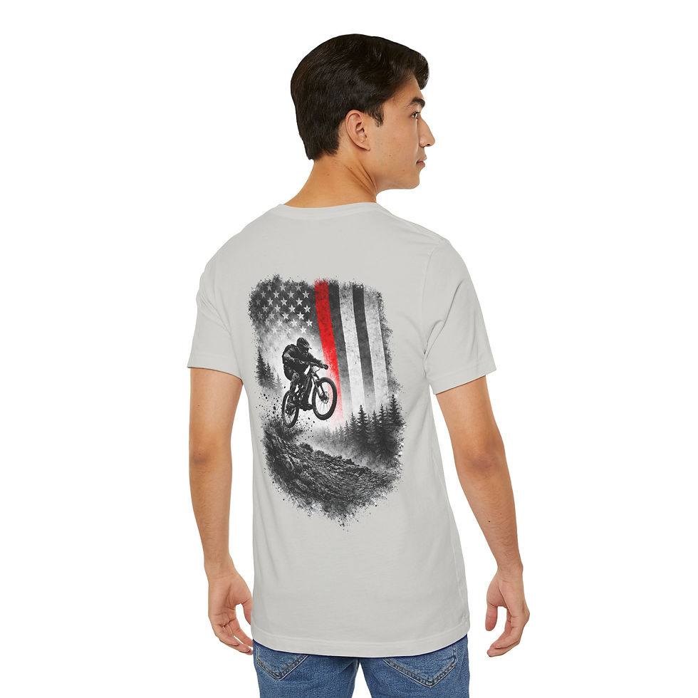 Thumbnail: Unisex Mountain Biking Tee | Thin Red Line Collection