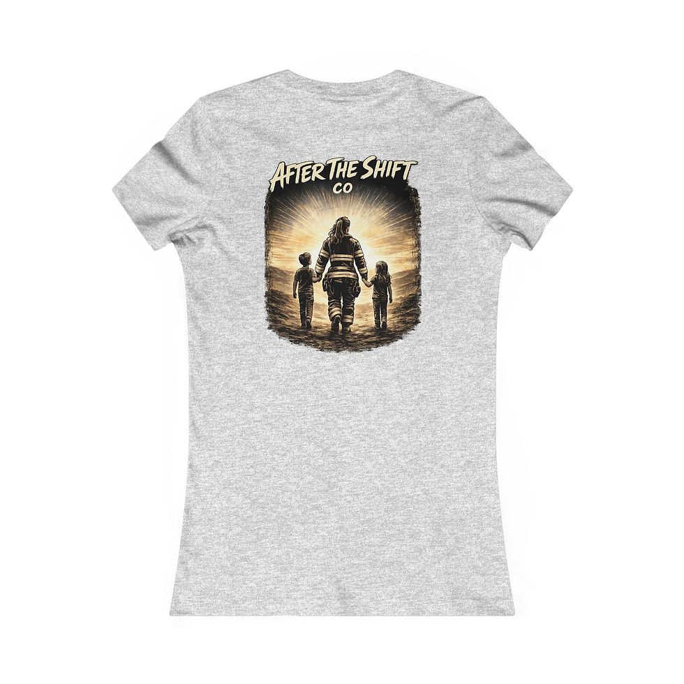 Police mom T shirt, mother walking with two sons graphic