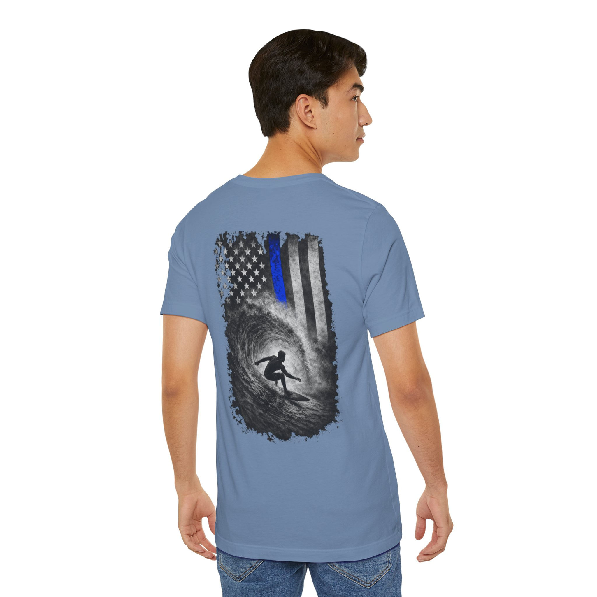 Unisex Surfing Tee | Thin Blue Line Collection