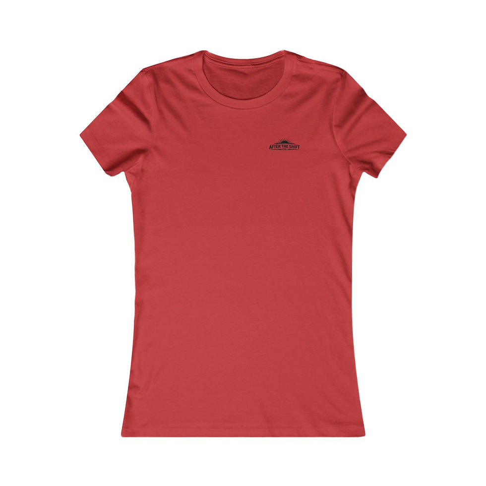 Thumbnail: Red fitted Thin Red Line T-shirt