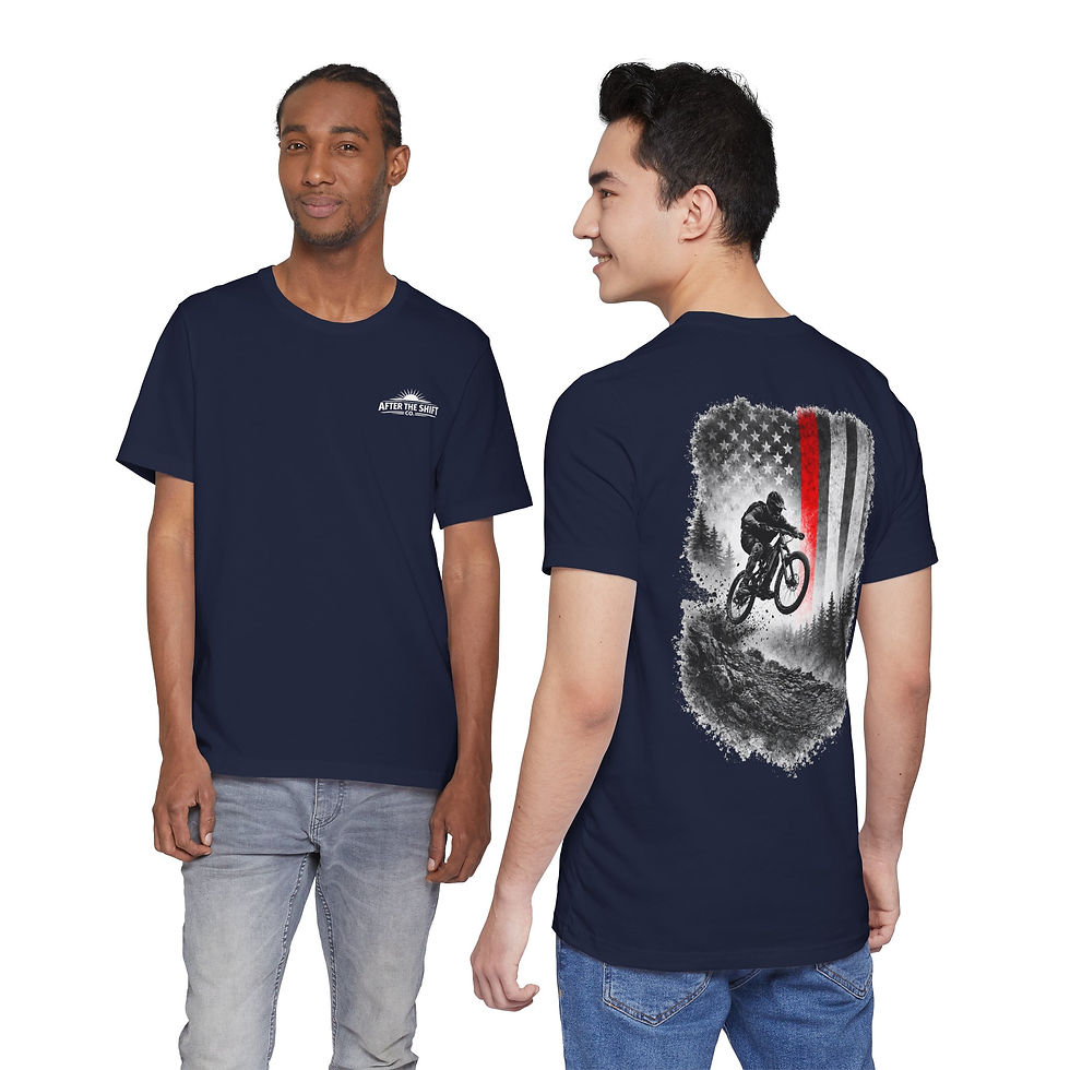 Thumbnail: Unisex Mountain Biking Tee | Thin Red Line Collection