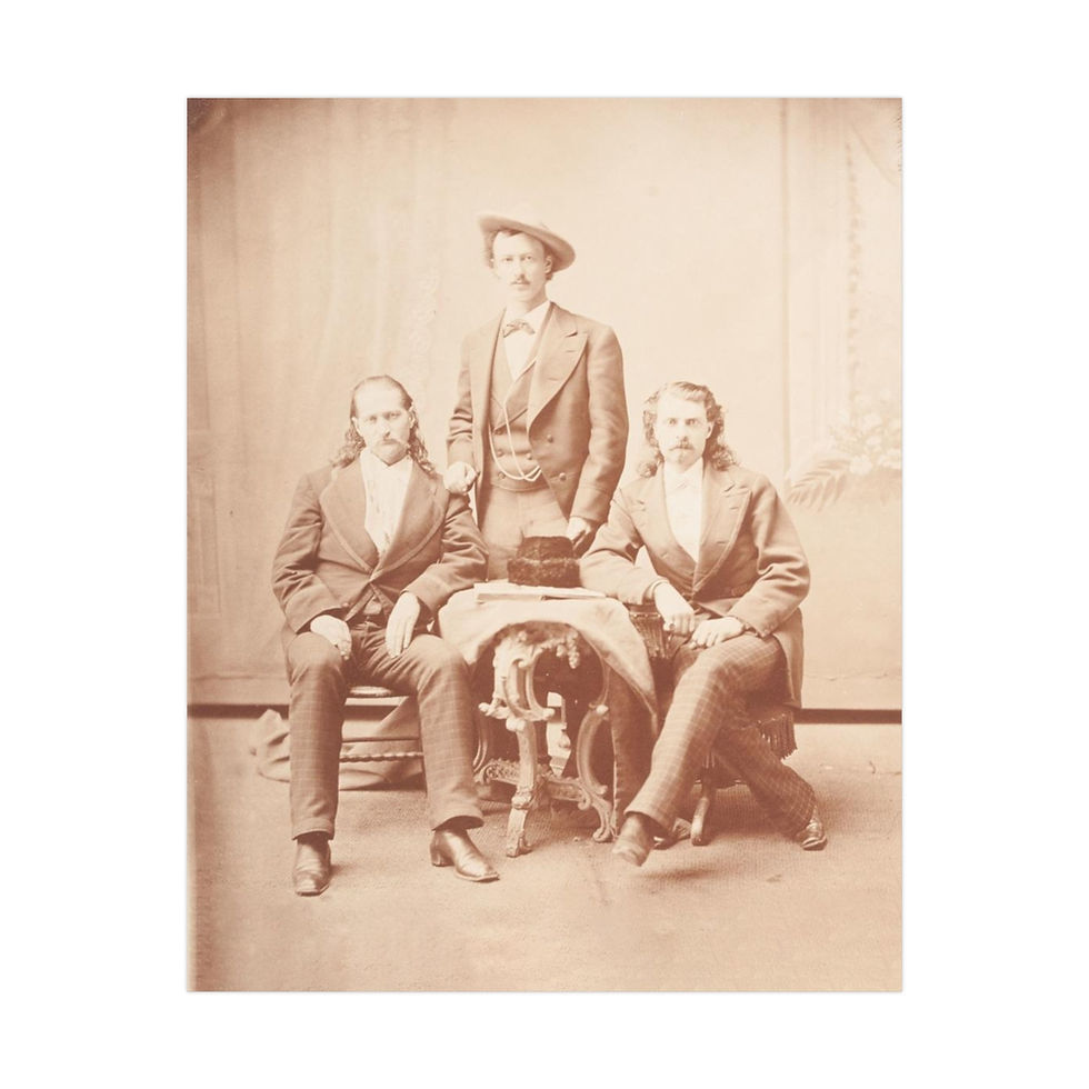 Thumbnail: Rolled Print - Wild Bill, Texas Jack, and Buffalo Bill