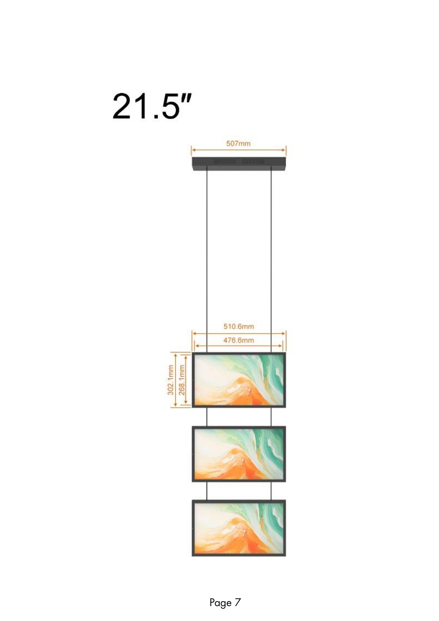 Vitrine Écrans Multiples Suspendus