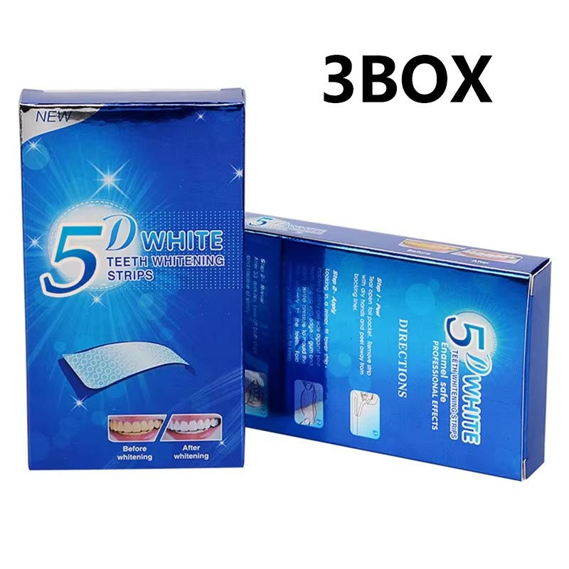 Thumbnail: 5D Whitening Teeth Stickers 7/14 Pairs Gel Whitening Strips Stain Removal Oral H