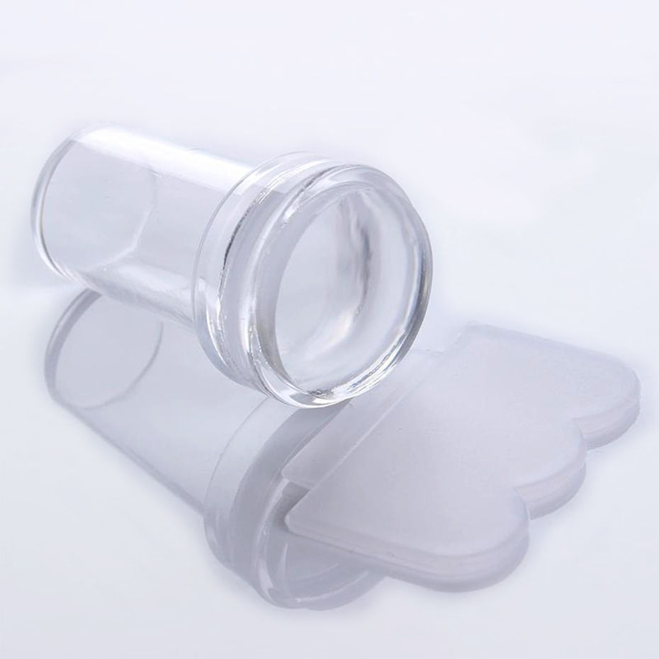 Thumbnail: 1pc Transparent Silicone Nail Art Stamping Kit French Design For Manicure Plate 