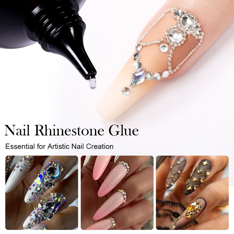 Thumbnail: BORN PRETTY 30ml Rhinestones Glue Nail Gel Polish For Manicure Transparent Nail 