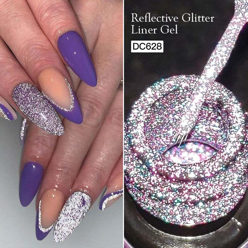 Thumbnail: Reflective Glitter Liner Gel Nail Polish Gold Silver Spider Line UV Gel Pull Lin