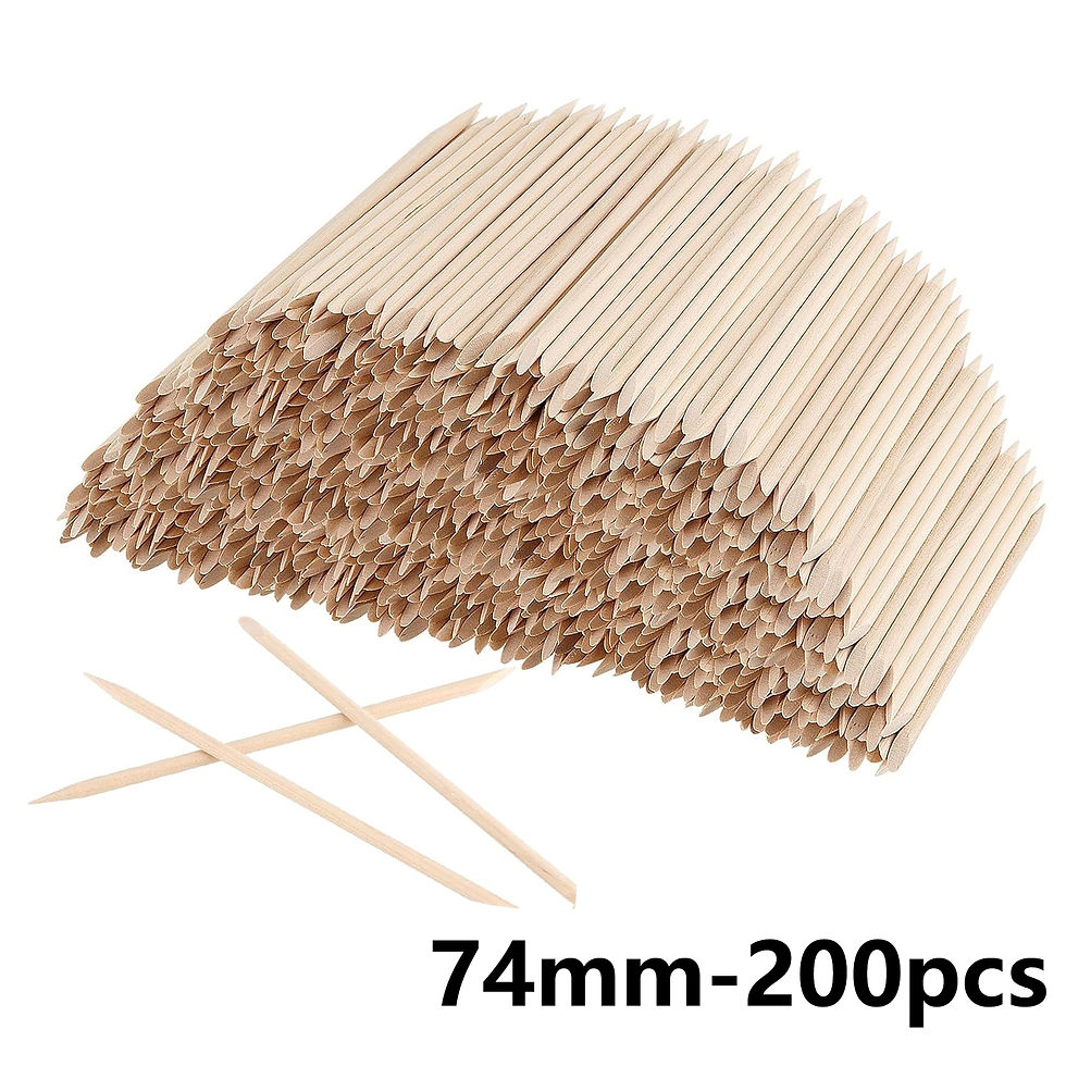 Thumbnail: 100/50pcs Nail Art Pusher Orange Wood Sticks Cuticle Pusher Remover Rhinestones 