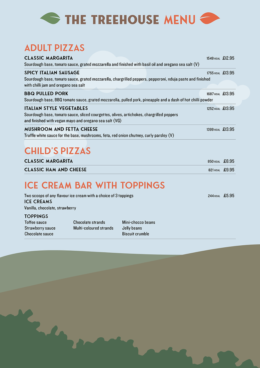 Menu | The Treehouse At Cad