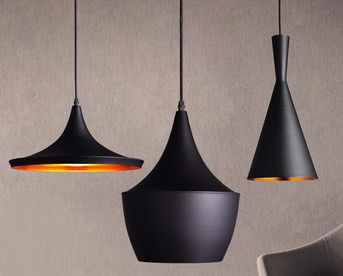 Black Industrial Pendant Light Set