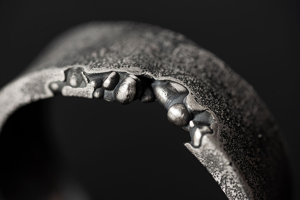 Thumbnail: Volcanic Solid Silver Women's Bracelet - Large