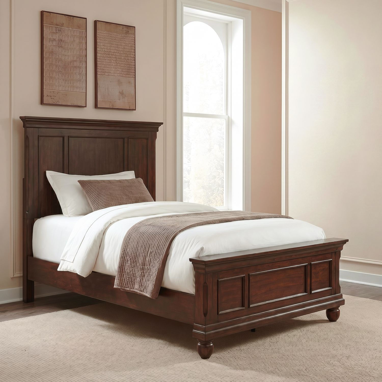 LIB Rustic Traditions Twin Bedframe (HB, FB, and Rails only) - Cherry