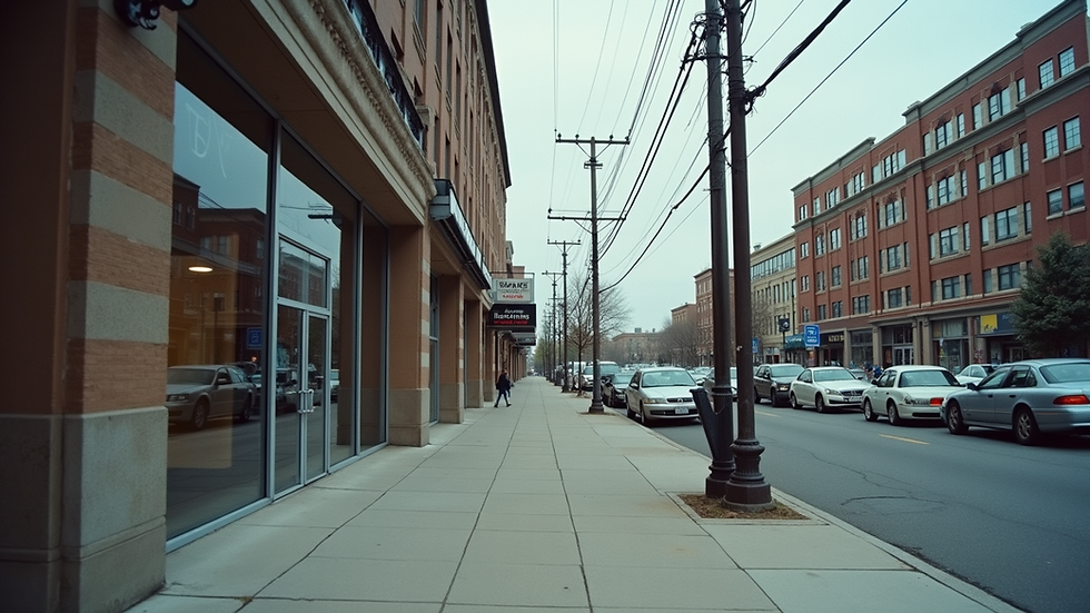 Eye-level view of a local tax office building