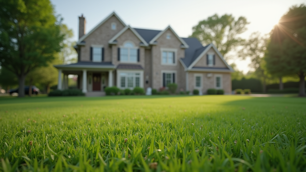 Eye-level view of a suburban home with a well-maintained lawn