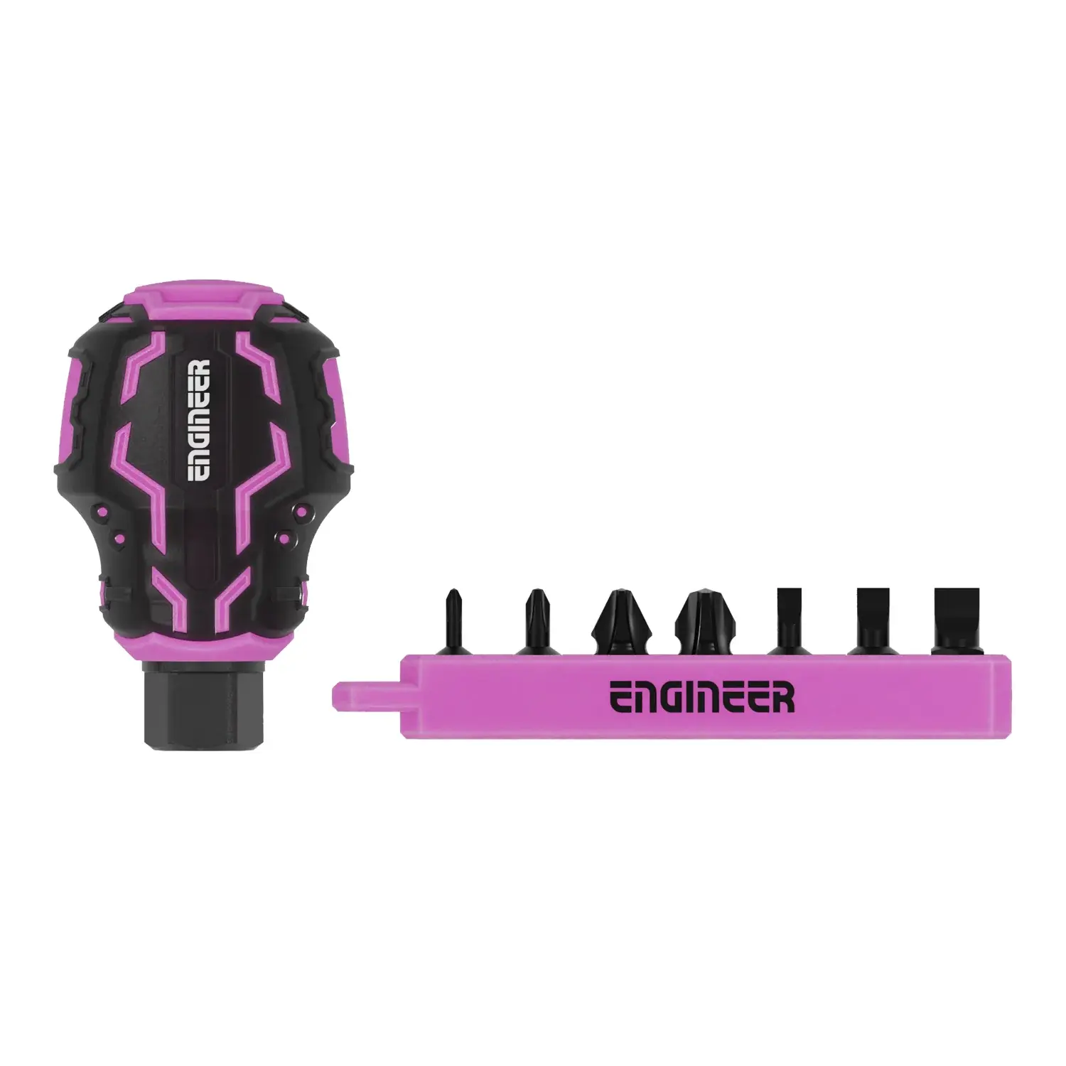 Juego de puntas de destornillador STUBBY DZ-91P y puntas ultracortas +/-