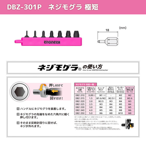DXZ-12P ネジレスQセット | 株式会社エンジニア