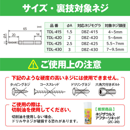 TDL-415 左回転ドリル(ネジモグラ「裏技」専用) | 株式会社エンジニア