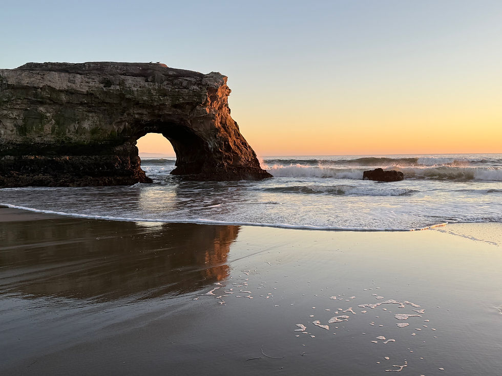 sunset at the beach, Natural Bridges State Beach 