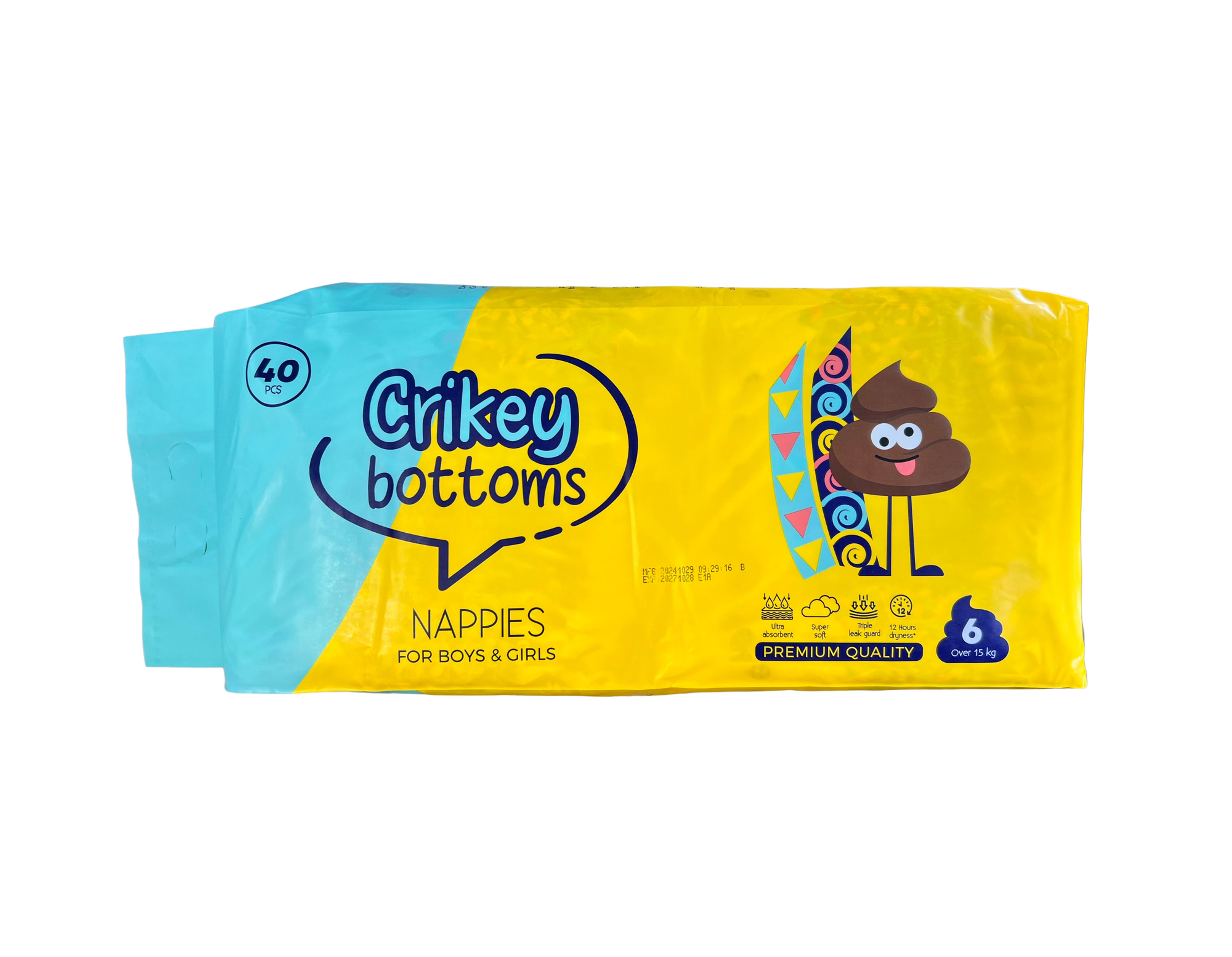 Size 6 - Crikey Bottoms Premium, for Boys & Girls