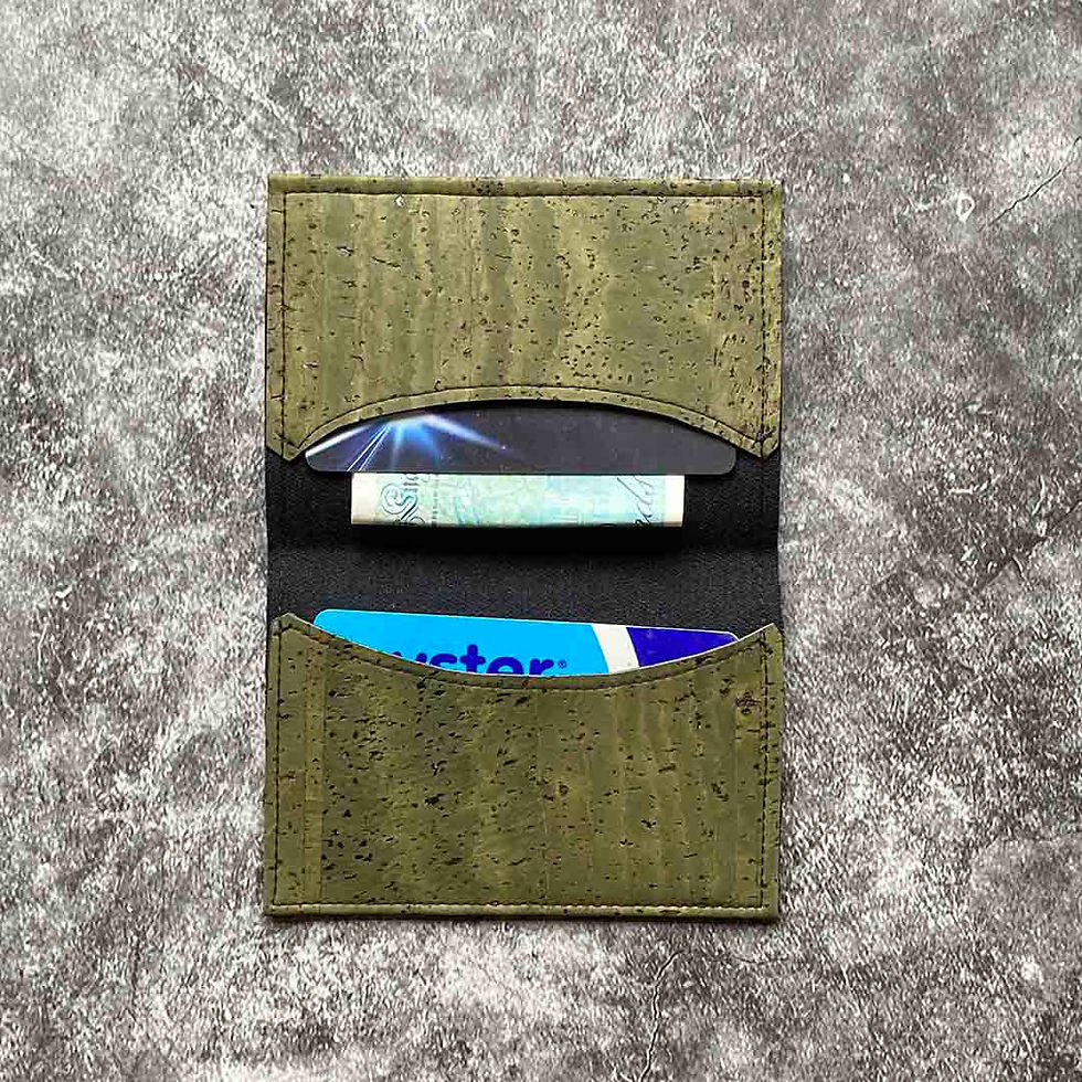 Thumbnail: Slim Green Cork Fabric Wallet