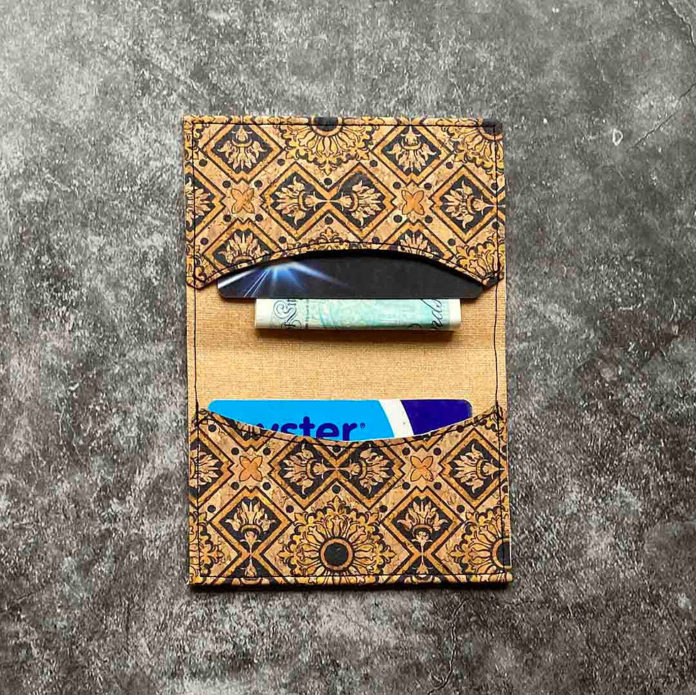 Thumbnail: Slim Morrocan Sunflower Cork Fabric Wallet