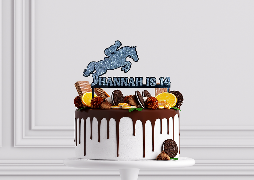 Horse - 2 layer glitter Cake Topper - Customisable
