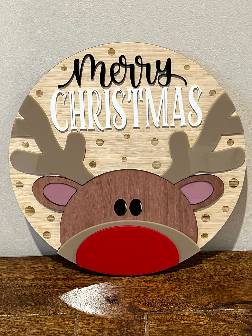 Round Merry Christmas sign