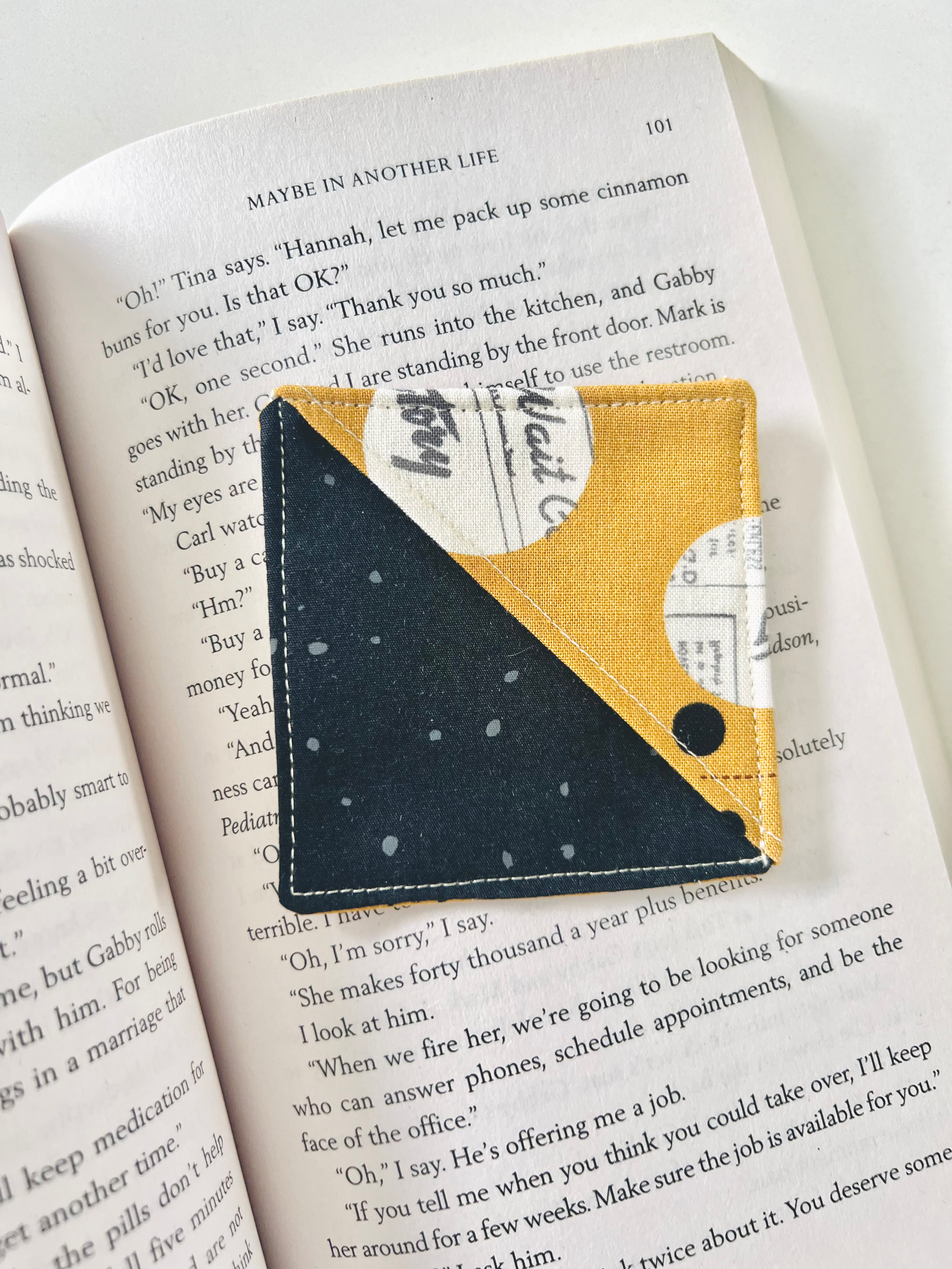 Goldenrod/Black & Grey Corner Bookmark - Small