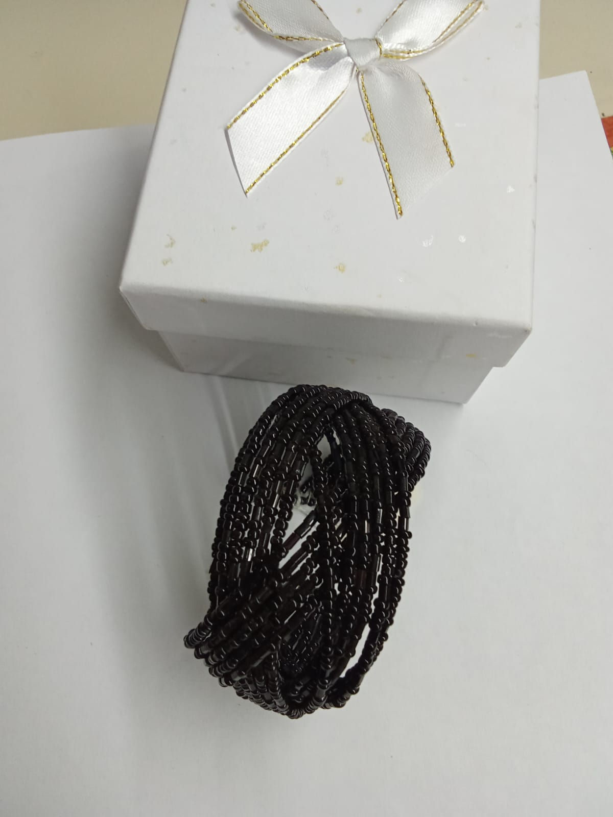 Pulsera Grande de Abalorios Negros