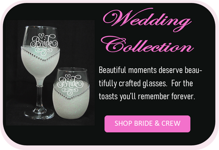 Winey Bitches Co personalized - custom bling glitter drinkware