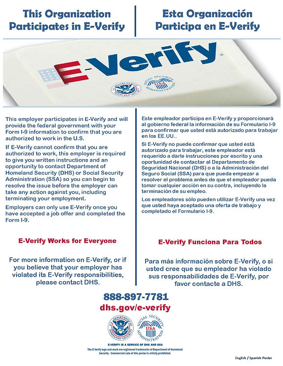 E-Verify participation poster