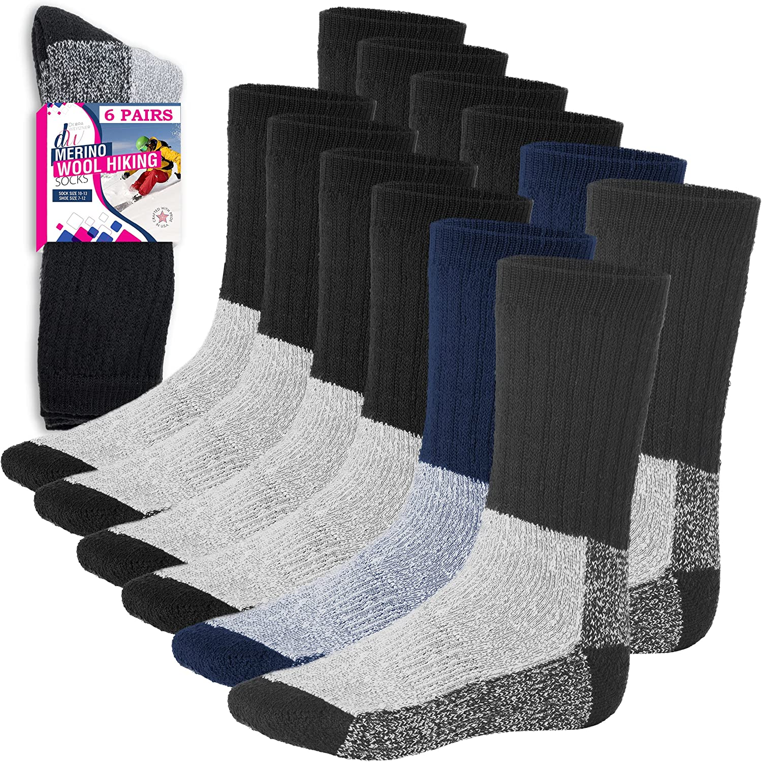 Merino Wool Thermal Socks Men and Women - Warm Hiking Socks Hunting Skiing Outdo