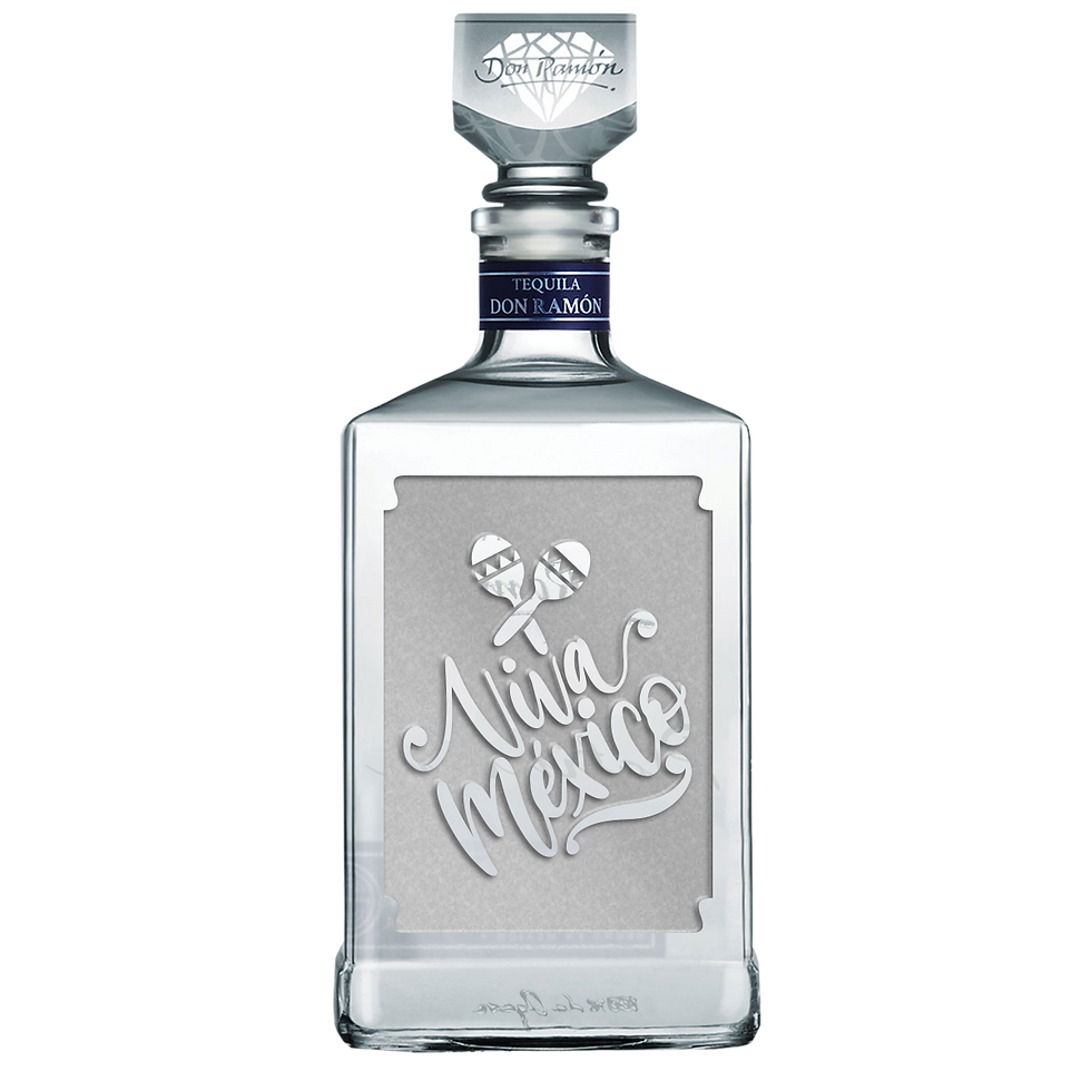 Tequila Plata Platinum Viva México Maracas