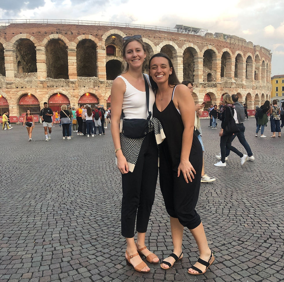 Rebecca and her friend, Marie at Arena di Verona