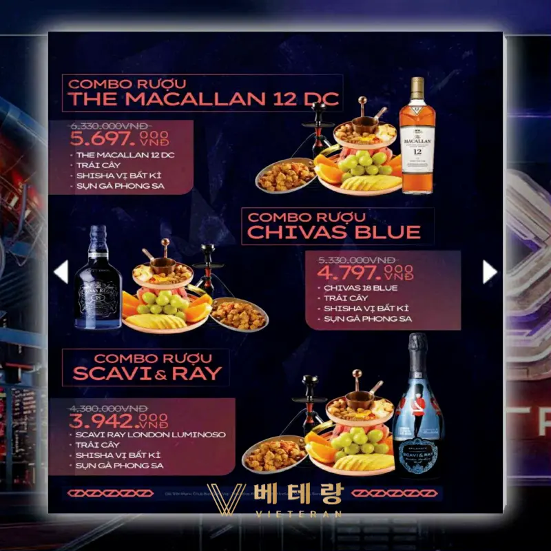 호치민 디스트릭트 K 가격표 콤보 세트
