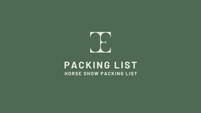SHOW PACKING CHECKLIST