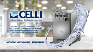 CELLI Romania - imbuteliere directa in locatie a apei filtrate, gata racita, plata si carbogazoasa