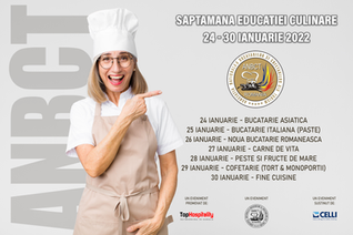ANBCT Romania va organiza "Saptamana Educatiei Culinare" intre 24 si 30 ianuarie 2022.
