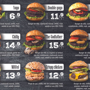Meniul Oro Toro, disponibil pe foodpanda.ro