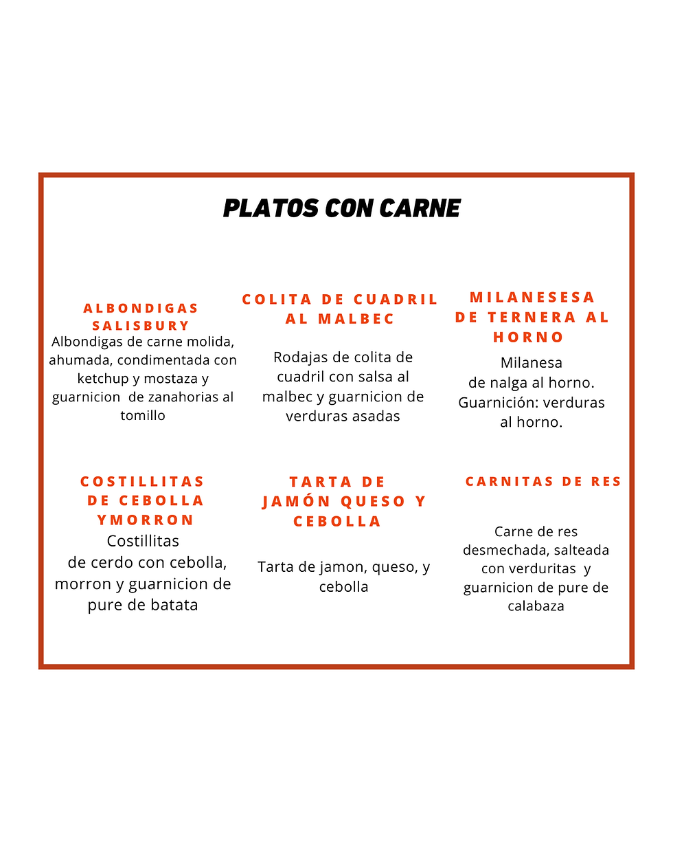 MENU SIN HARINGOURMET MAYO 2025 carne
