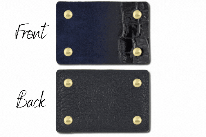 Croco nubuck black/blue