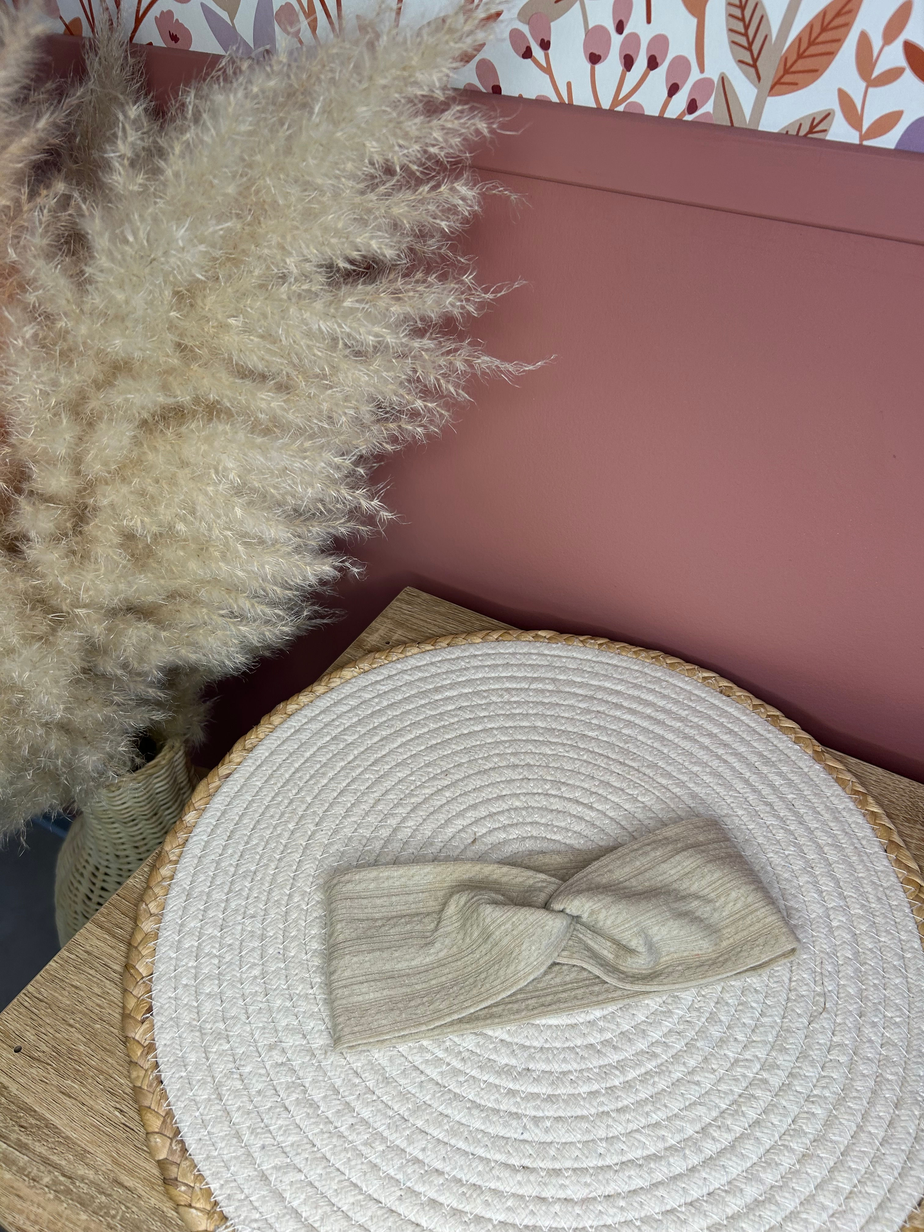 (S) Bandeau torsade beige