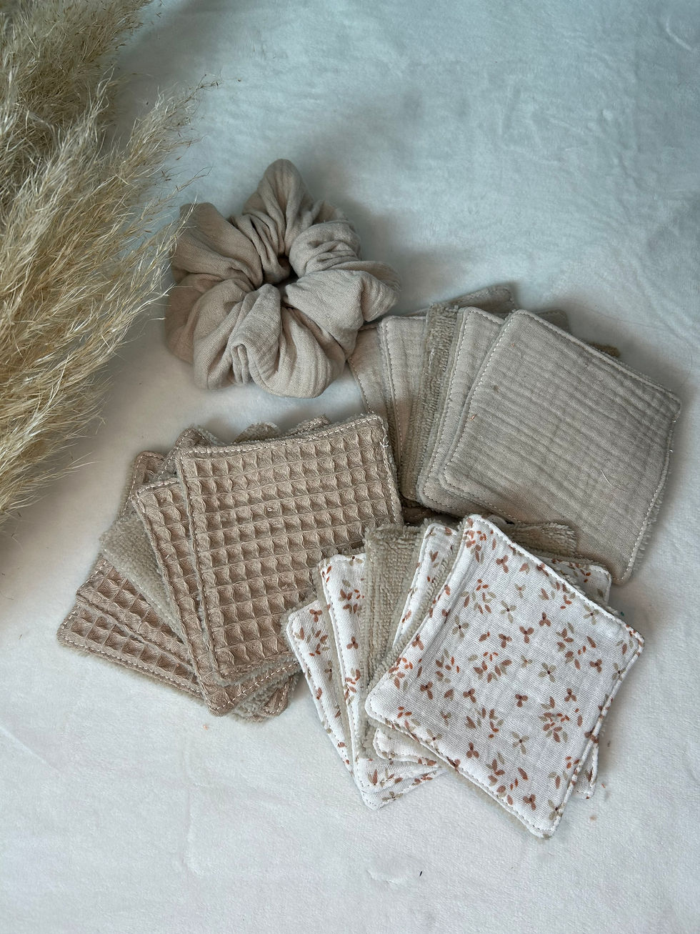 Lingettes visage lavables en double gaze